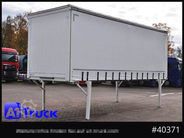 Växelflak med plattform och presenning KRONE Wechselbrücke 7,45 neue Plane, Bordwand