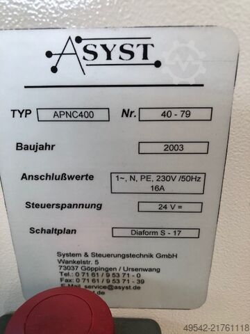 Profil düzeltme makinesi ASYST APNC 400