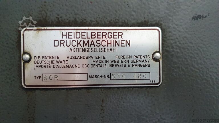 Offset printing press Heidelberg SOR