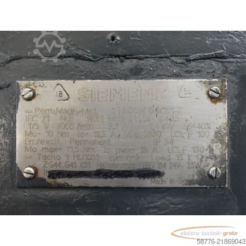 Unitate de control Siemens 1HU3076-0AC01 - Z Motor SN: E9K81865201002