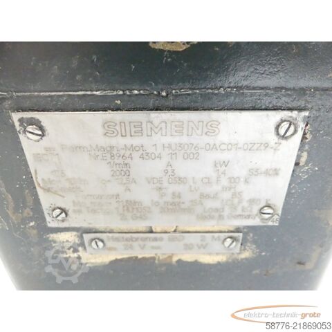 Unidade de controlo Siemens 1HU3076-0AC01-0ZZ9 - Z Motor SN: E8964430411002
