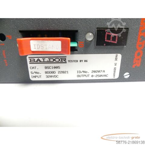 Componente Baldor BSC1005 Servoantrieb ID: 20207A SN: BDDBD 22821 --