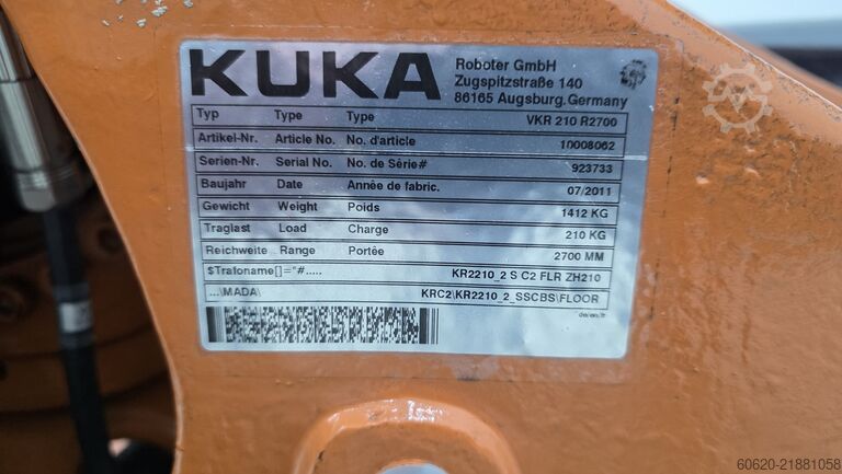 Robô industrial KUKA VKR 210 R2700 + (V)KR C2 ed05