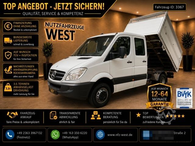 Kiepwagen bestelauto MERCEDES-BENZ Sprinter 513/516 DoKa*3-Seiten Kipper*1.Hand*