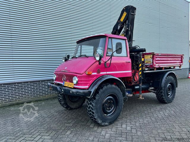 Crane truck Unimog 416/U1100 Hiab kraan, Wener lier