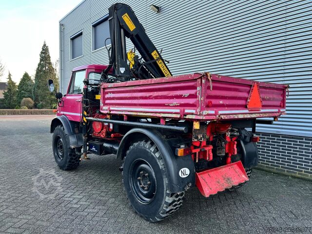 Crane truck Unimog 416/U1100 Hiab kraan, Wener lier