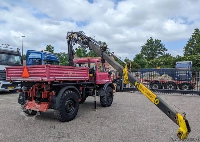 Camion cu macara Unimog 416/U1100 Hiab kraan, Werner lier