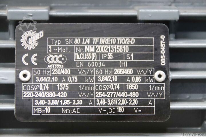 Motoreduktor 0,75 kW 40 obr./min Nord SK80L/4 TFBRE10TIO/2-D