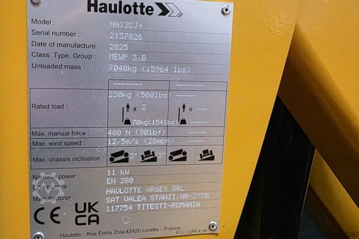 Gelenkteleskoparbeitsbühne Haulotte HA12CJ+ Guarantee! Electric, 12 m Working Height,