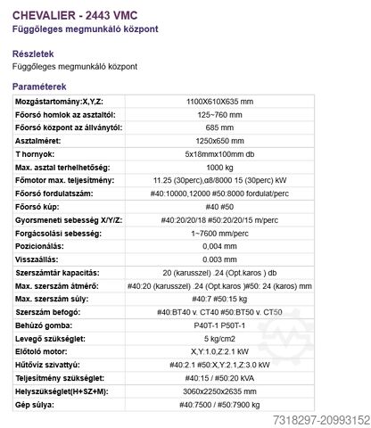 Vlakslijpmachine Chevalier 2443VMC