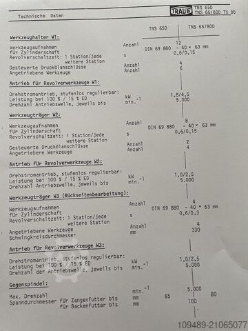 CNC svarv- och fräscenter / TRAUB TNS 65 D TRAUB TNS 65 D - 5-Achs-CNC Drehmaschine