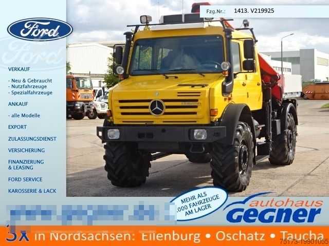 LKW mit Pritsche (offen) UNIMOG U 5000 Doka 6-Sitze Kran AHK