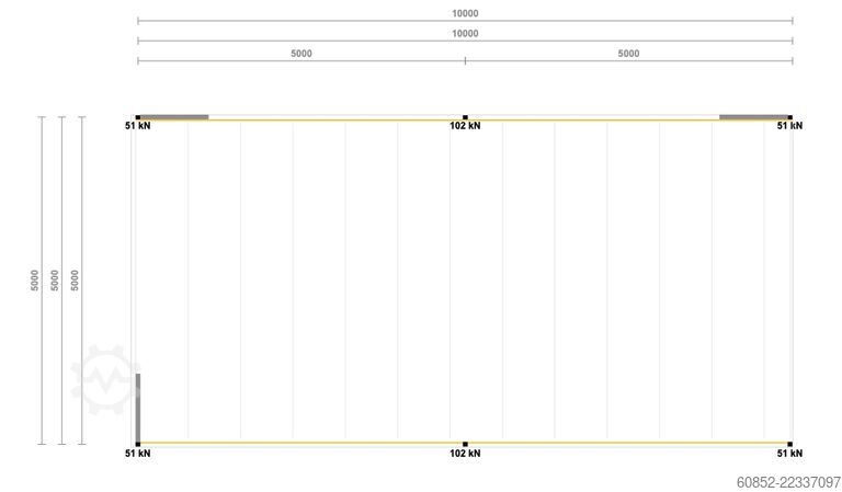  5x10m Lagerbühne , Belastung : 500kg/qm Unterkante: 3m ,ca. 50qm , Systembühne