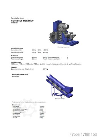 Shredder voor PET - granuleermachine Nuga - Stadler CentriCut 44sr