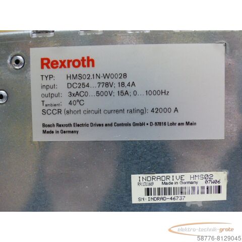 Component Rexroth HMS02.1N-W0028-A-07-NNNN MNR: R911309078