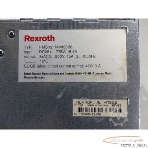 Εξάρτημα Rexroth Rexroth HMS02.1N-W0028-A-07-NNNN MNR: R911309078