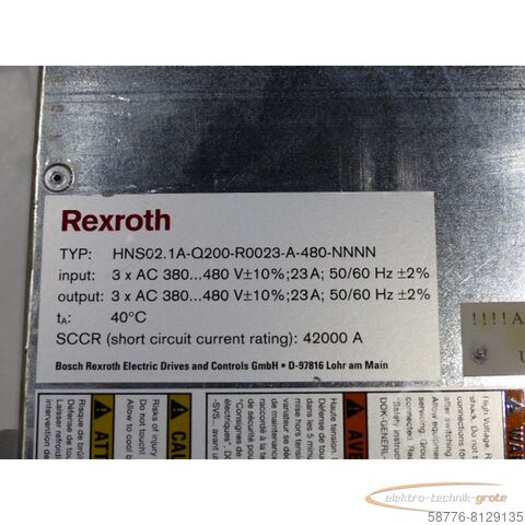 Součástka Rexroth Rexroth HNS02.1A-Q200-R0023-A-480-NNNN MNR: R911315176 SN 315176 B0184