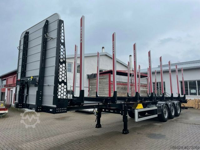 Rönkhordó félpótkocsi PAVIC Holzauflieger mit 8 Schemel und 16 Rungen Miete