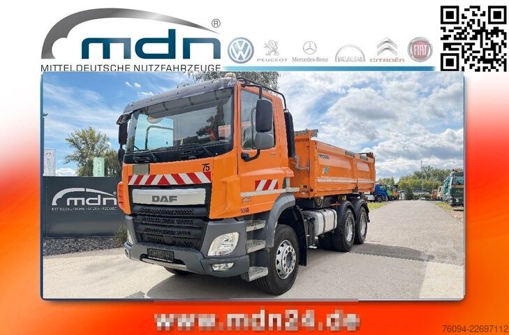Üç taraflı damperli kamyon DAF CF 460 6x4 MEILLER Kipper Bordmatik AHK