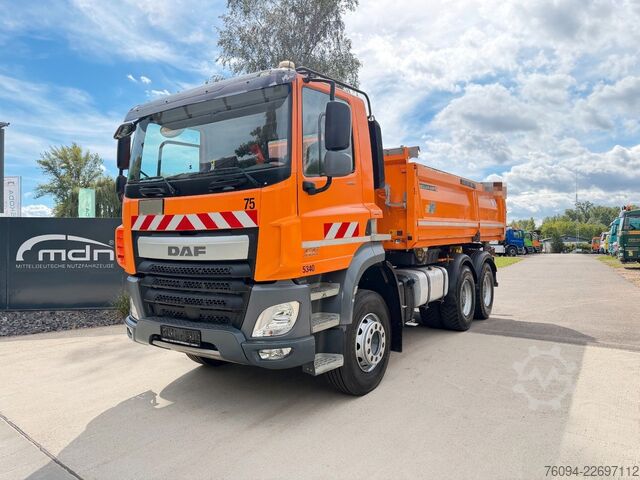 Üç taraflı damperli kamyon DAF CF 460 6x4 MEILLER Kipper Bordmatik AHK