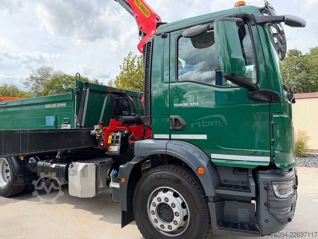 Grúa montada en camión MAN TGM 18.320 4x2 Kipper KRAN 15m FUNK AHK
