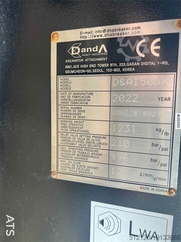 Kırıcı çekiç  Danda D&A150DX spike hammer (1231 kg) w/ s60 attac