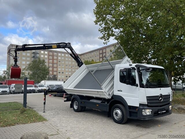 Grua montada em camião mercedes-benz Atego 1224 Dreiseitenkipper Kran Greifer *Klima*