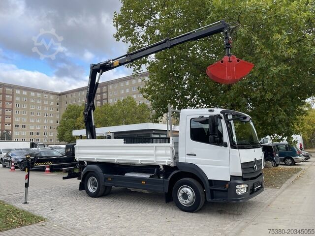 Grua montada em camião mercedes-benz Atego 1224 Dreiseitenkipper Kran Greifer *Klima*
