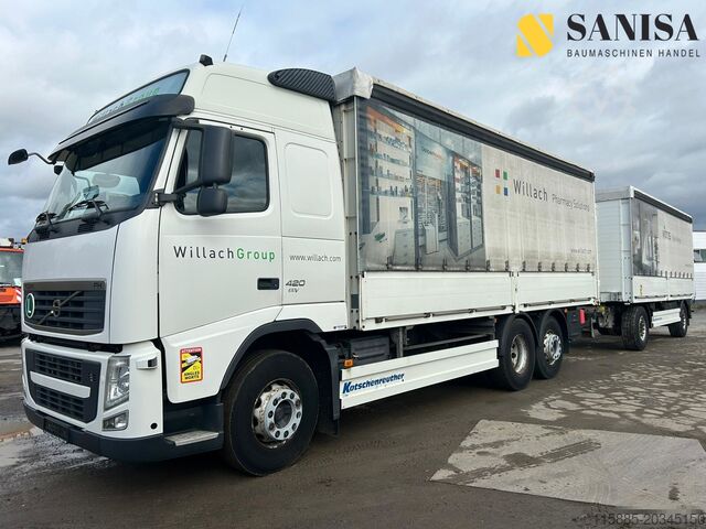 Truck with flatbed & tarpaulin Volvo FH 420 Edscha/Schiebe/Globetrotter/Airtube