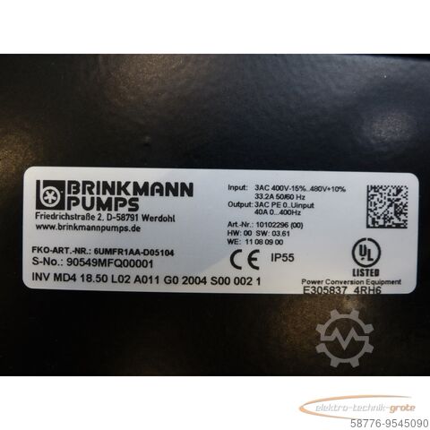 Unidade de controlo Siemens Brinkmann  Motor mit  Drehstrommotor + Steuerung