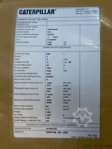 Agrégat CAT C32 - 1.250 kVA Open Generator - DPX-18108