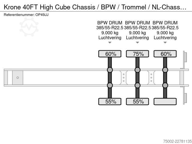 Trasporto di container Krone N/A 40FT High Cube Chassis / BPW / Trommel / NL...