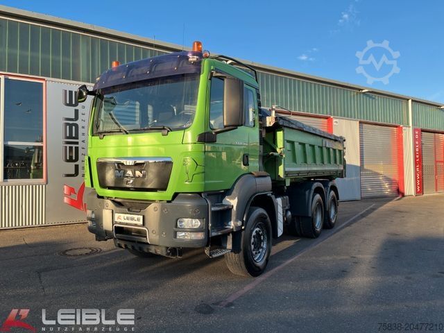 Three-sided tipper truck MAN TGS 26.480 6x4BB*Bordmatik*Retarder*elekt. Plane