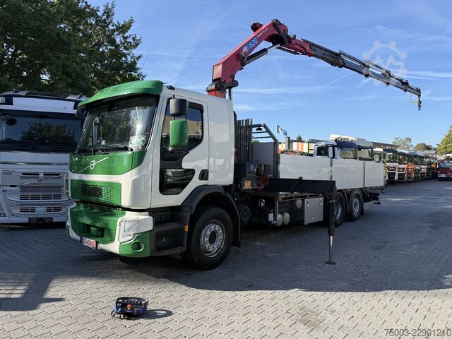 Camion plateau Volvo FE320 6X2 HMF 1620 K5 bis 18.50 Meter