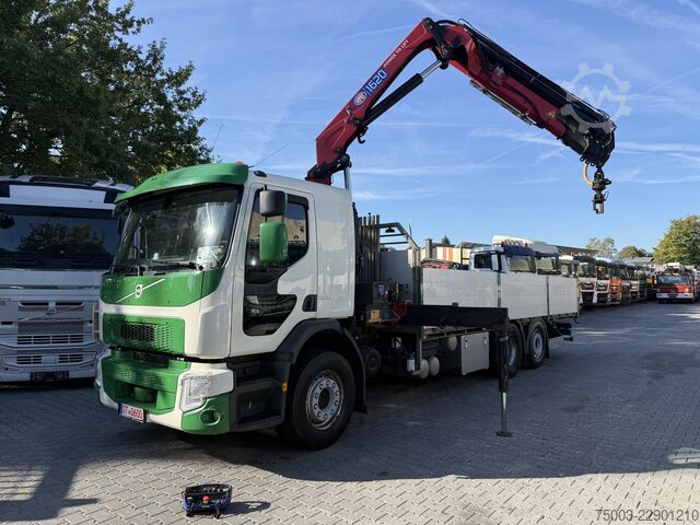 Camion plateau Volvo FE320 6X2 HMF 1620 K5 bis 18.50 Meter