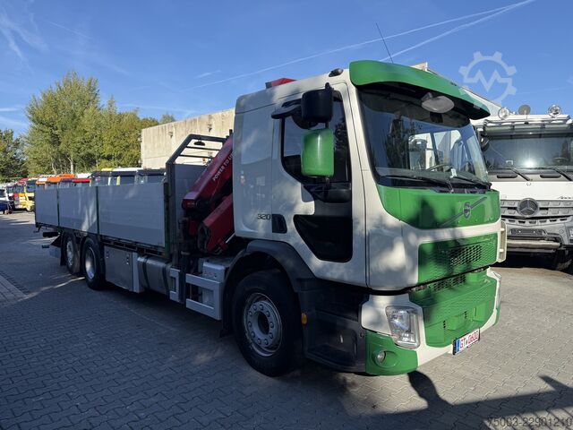 Camion plateau Volvo FE320 6X2 HMF 1620 K5 bis 18.50 Meter