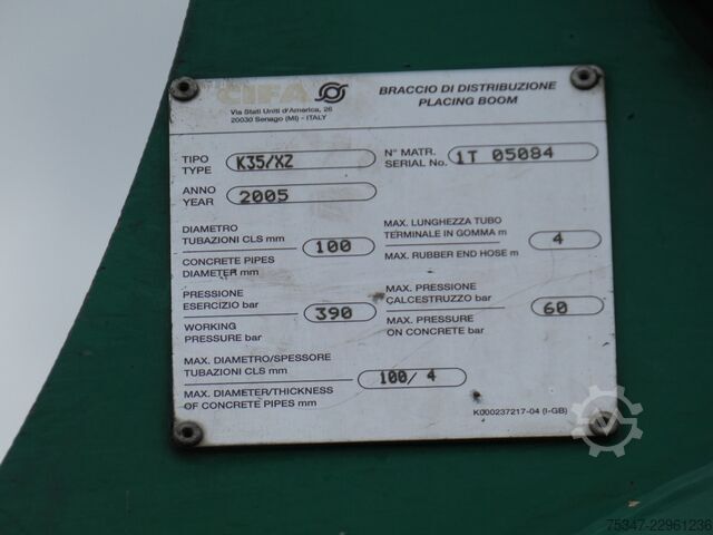 Kamion sa pumpom za beton Iveco TRAKKER 380
