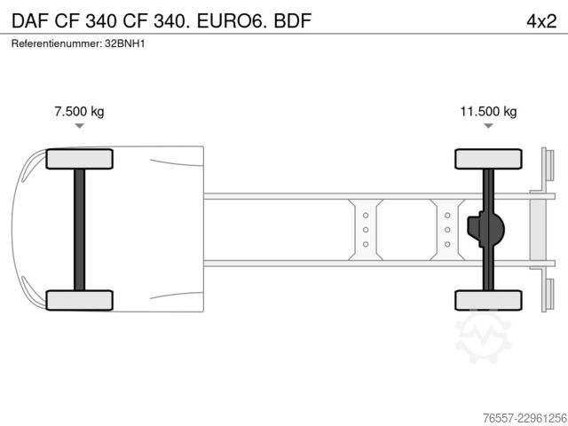 Chassis com cabina DAF CF 340 CF 340. EURO6. BDF