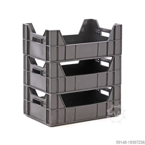 Gebruikte Euronorm stapelbakken palletaanbieding alle wanden gesloten + open handgrepen - Kruizinga 98-496GB-PAL