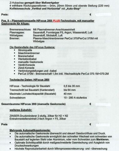 Plazma kesme makinesi Zinser 2426N