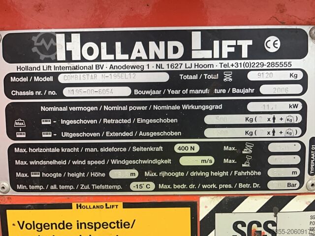 Schaarheftafel Holland-Lift N195-12EL Combistar (19.5 m)