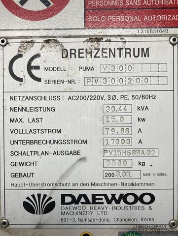 CNC torna tezgahı DAEWOO Puma V300