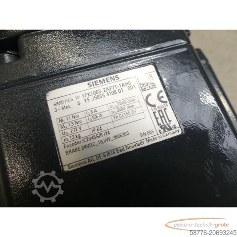 Besturingsunit Siemens 1FK7080-5AH71-1EH0 SNYFJ5635410801001 generalüberh.+ 12 Mon. Gewährl.
