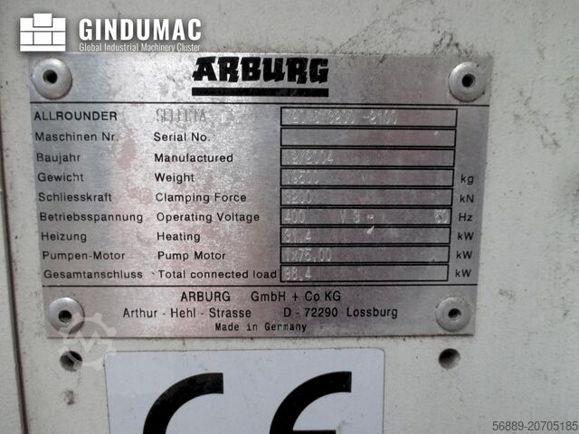 Hydraulic Injection Moulding Machine Arburg Allrounder Selecta 720 S 3200-2100