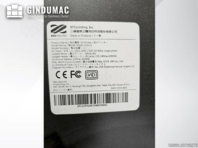 3D-skrivare för plast XYZprinting MfgPro230 xS