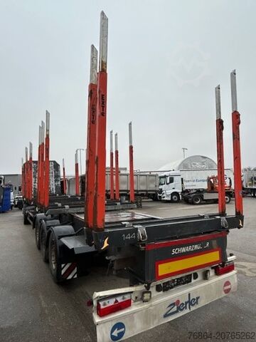 Ağaç kütüğü yarı römorku SCHWARZMüLLER HOLZAUFLIEGER 10 RUNGENPAARE SAF ACHSEN, LIFTACHSE