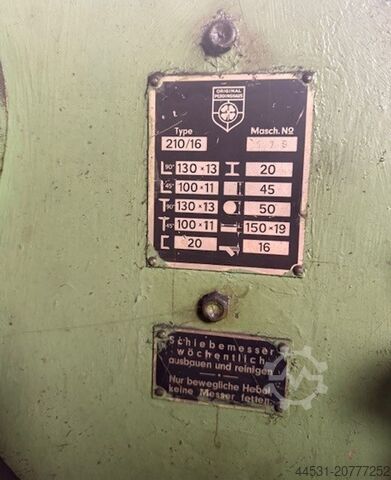 Profilstålsax Peddinghaus 210 / 16