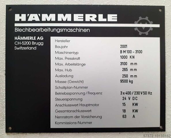 Freio de imprensa Haemmerle BM 100-3100