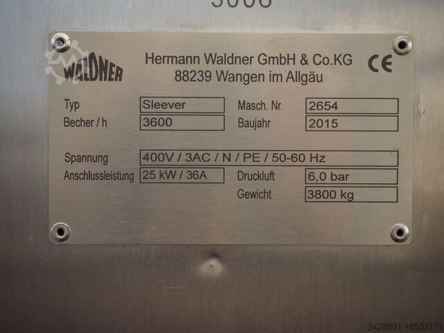 Emballagepåfyldnings- og lukkemaskine Waldner Sleever