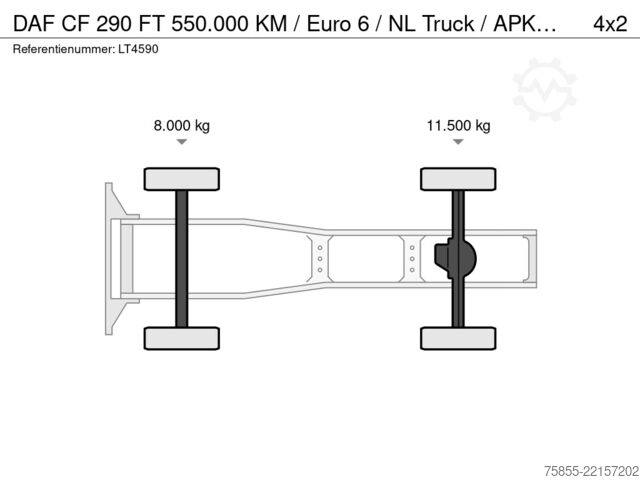Standaard trekker DAF CF 290 FT 550.000 KM / Euro 6 /  NL Truck / APK...